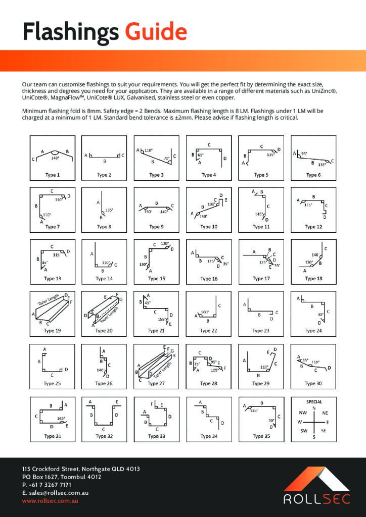 Flashings Product Guide by Rollsec in Brisbane